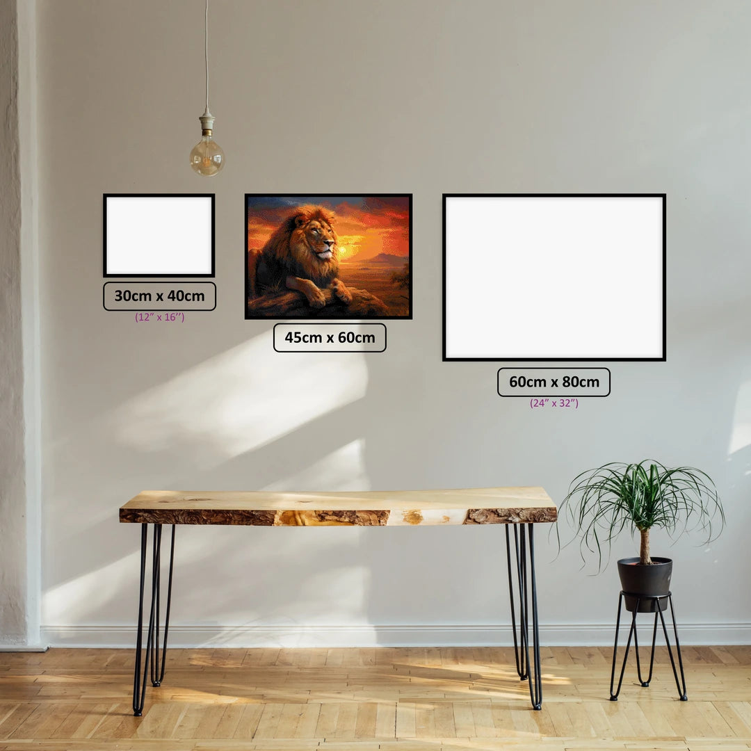 Serene Savannah diamond painting displayed in a room setting