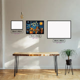 Shanghai Skyline diamond painting displayed in a room setting