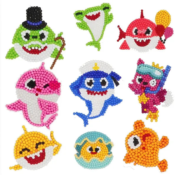 Sharky Sharks - Diamond Painting Sticker Kit