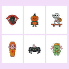 Spooky Halloween Icons six-pack mini diamond painting set with all designs