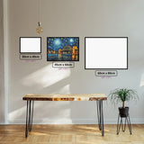 Starry Harbour Bridge diamond painting displayed in a room setting