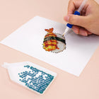 Close-up of drills being placed on a Sushi Favourites mini diamond painting design