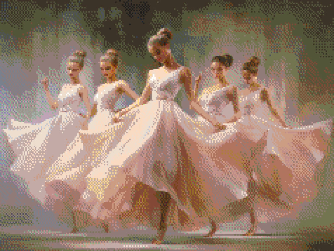 The Ballet artwork shown as a completed diamond painting preview