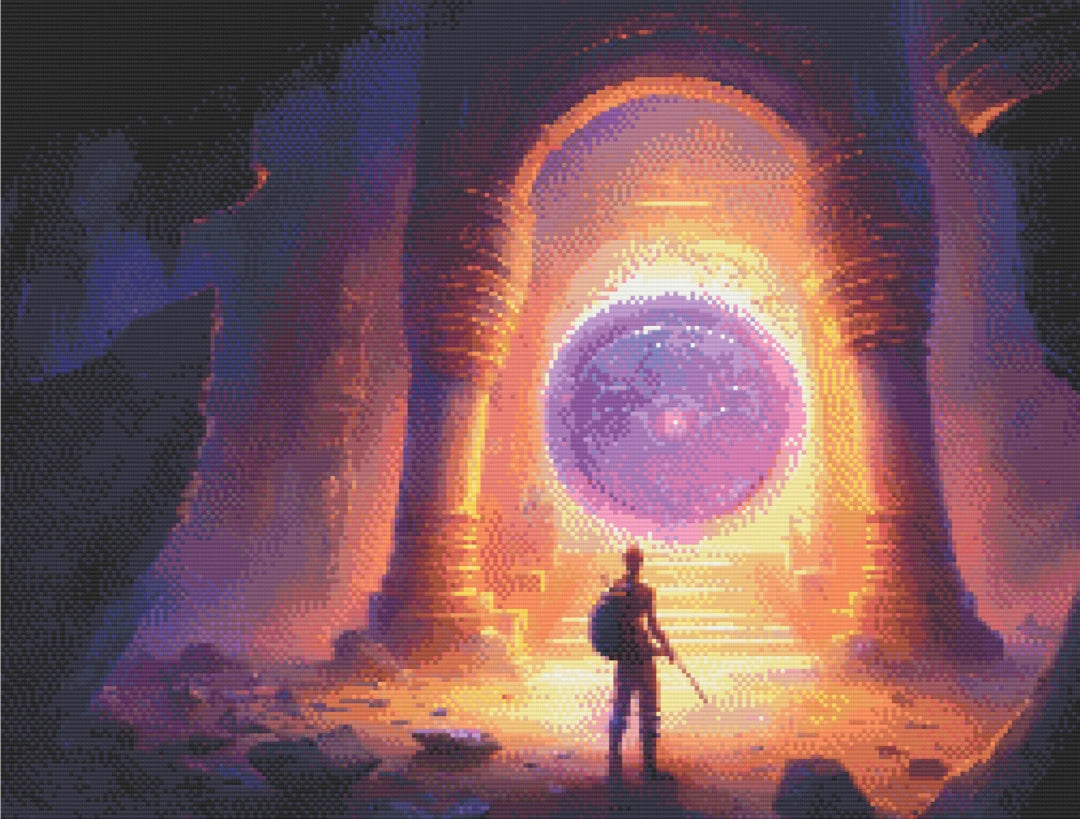 The Portal artwork shown as a completed diamond painting preview