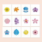 Tropical Blooms & Shells twelve-pack mini diamond painting set with all designs