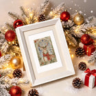 Framed Vintage Christmas Windows mini diamond painting artwork presented as finished decor