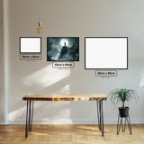Werewolf's Howl diamond painting displayed in a room setting