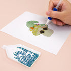 Close-up of drills being placed on a Whimsical Mushrooms mini diamond painting design