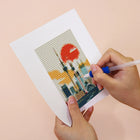 Applying drills to a World Landmarks mini diamond painting design