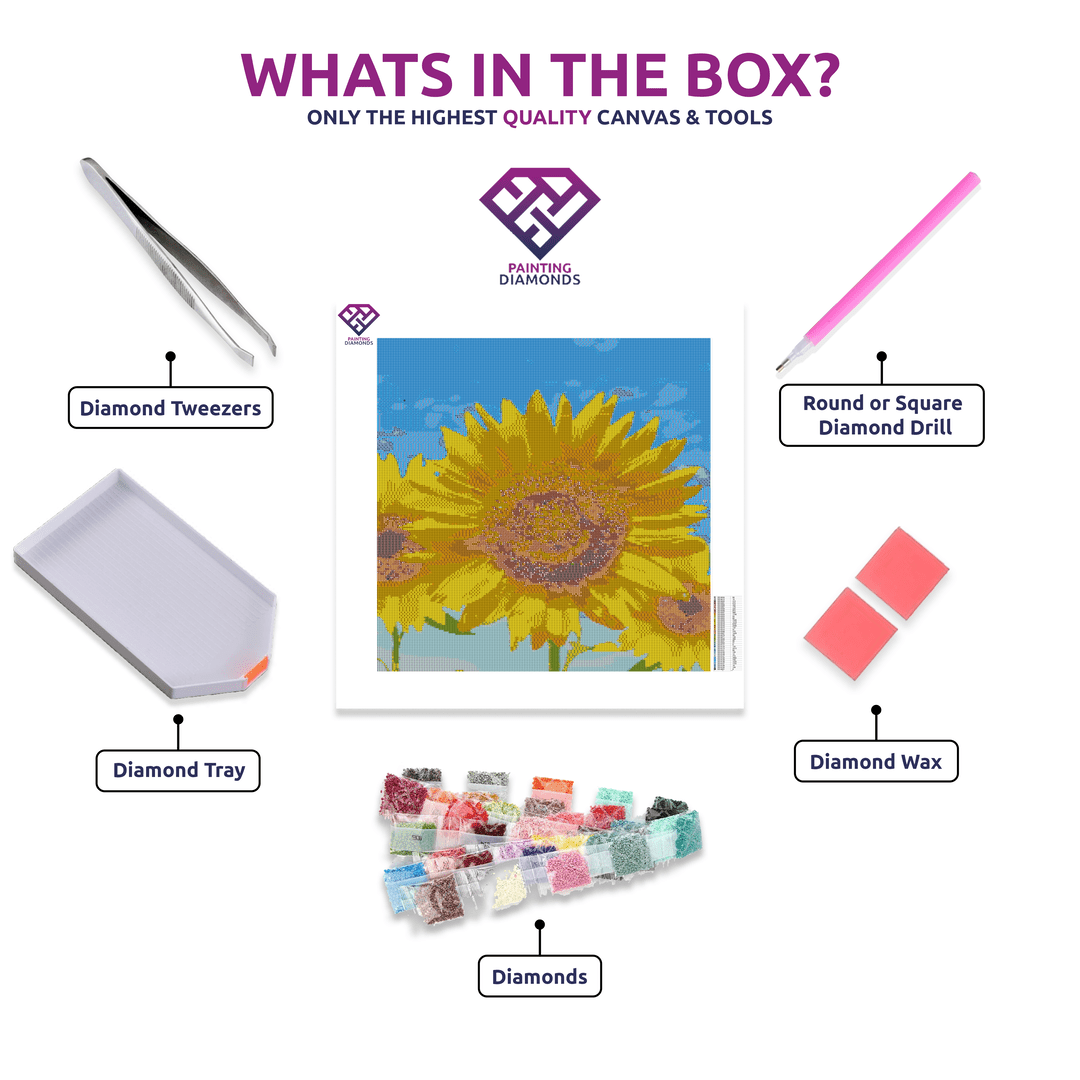 Vibrant Sunflower - 5D Diamond Painting Kit