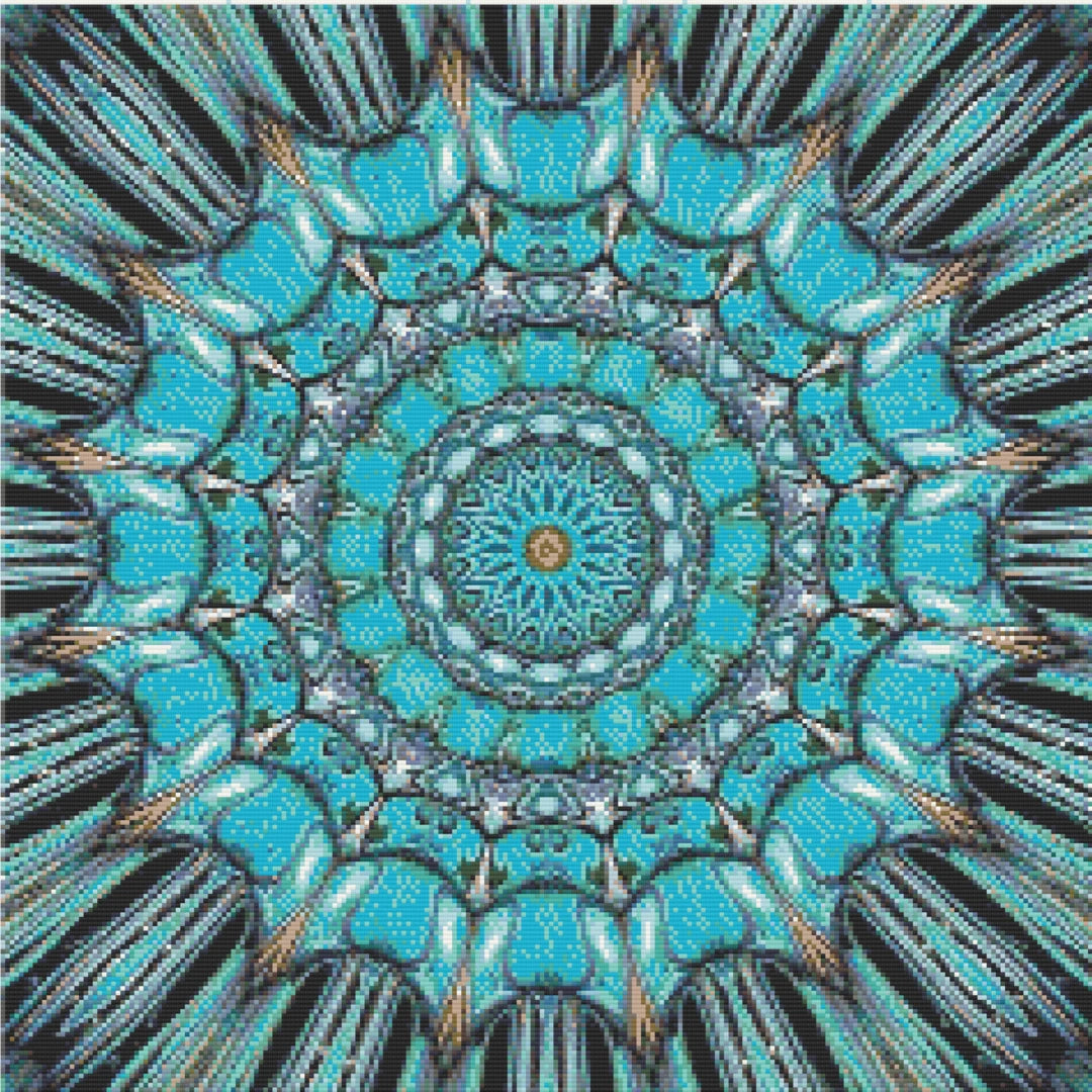 Aqua Kaleidoscope Dream - 5D Diamond Painting Kit