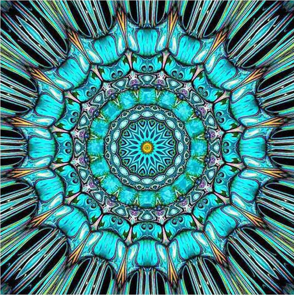 Aqua Kaleidoscope Dream - 5D Diamond Painting Kit