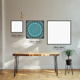 Aqua Kaleidoscope Dream diamond painting displayed in a room setting