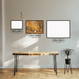Autumn Lake Reverie diamond painting displayed in a room setting