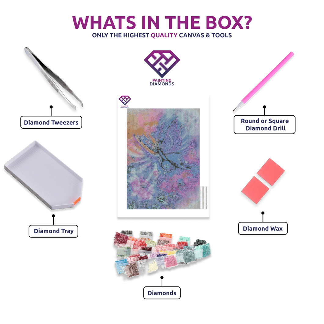 Colourful Butterfly #1 - 5D Diamond Painting Kit