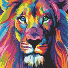 Colourful Lion - 5D Diamond Painting kit