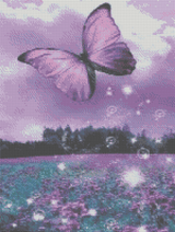 Colourful Butterfly #2 artwork shown as a completed diamond painting preview