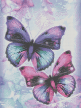 Colourful Butterfly #3 artwork shown as a completed diamond painting preview