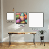 Colourful Easter Eggs diamond painting displayed in a room setting