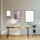 Colourful Monroe diamond painting displayed in a room setting