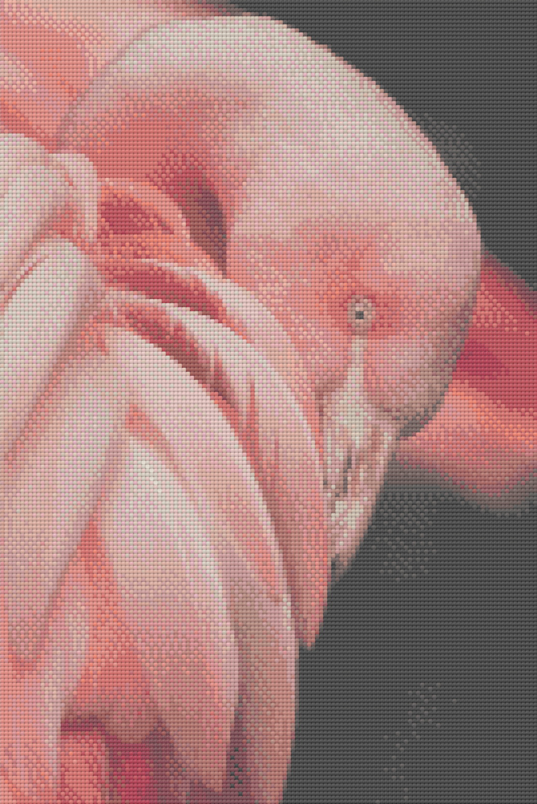 Dance the Flamingo artwork shown as a completed diamond painting preview