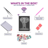 Black & White Elephant - 5D Diamond Painting Kit