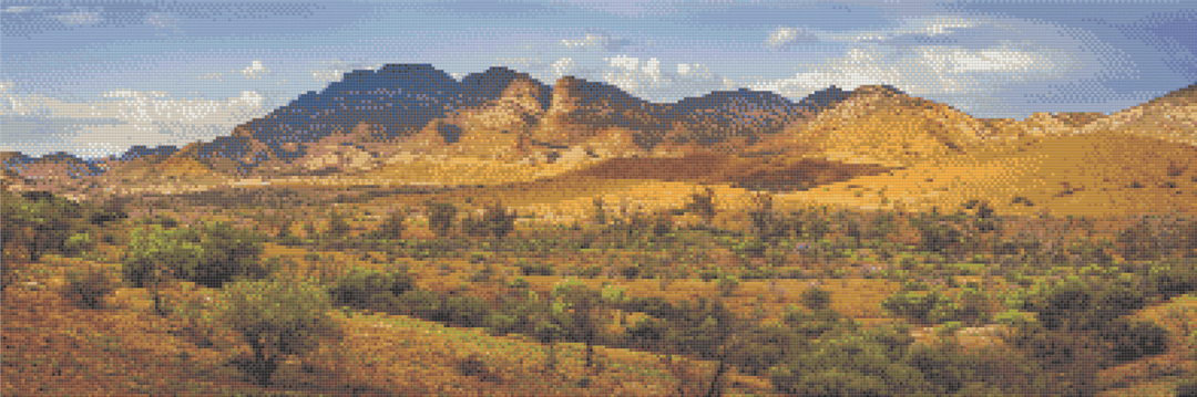 Flinders Ranges Radiance artwork shown as a completed diamond painting preview