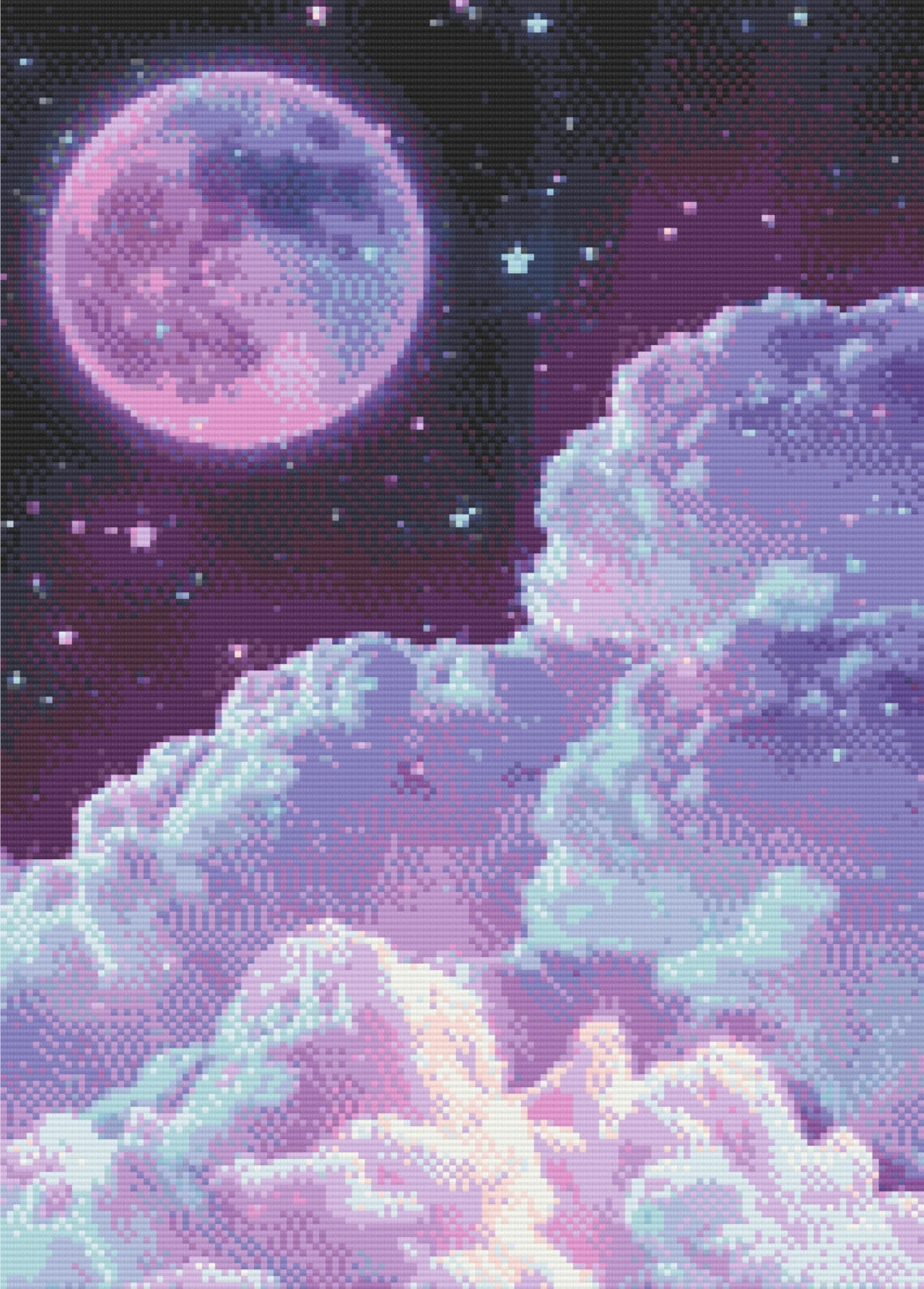 Galactic Sky artwork shown as a completed diamond painting preview