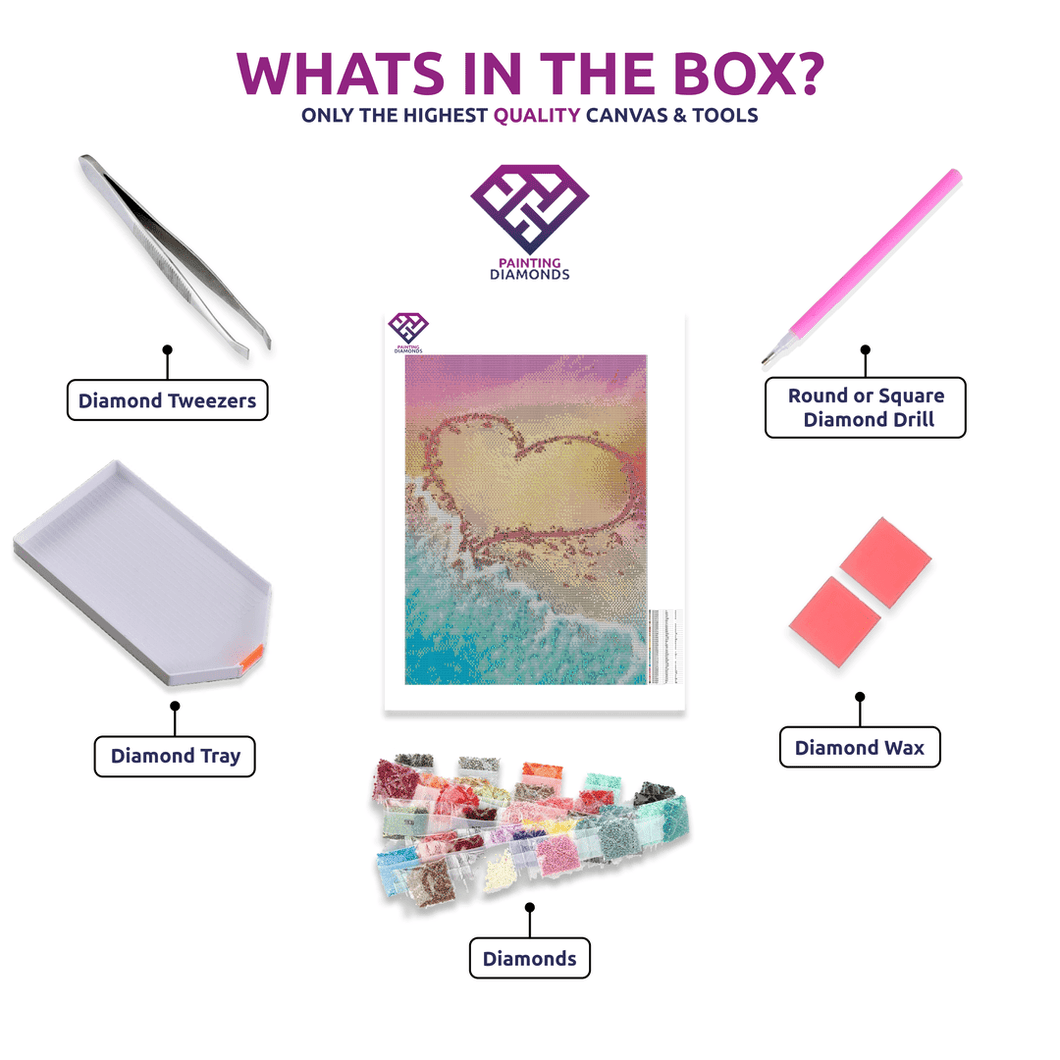 Colourful Love Beach - 5D Diamond Painting Kit