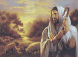 Jesus Shepherd artwork shown as a completed diamond painting preview