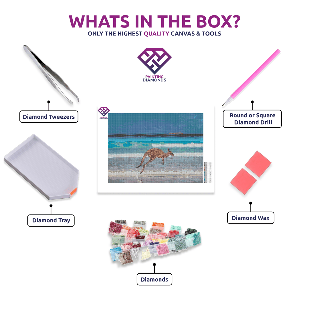 Lucky Bay Roo - 5D Diamond Painting Kit
