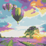 Lavender Fields artwork shown as a completed diamond painting preview