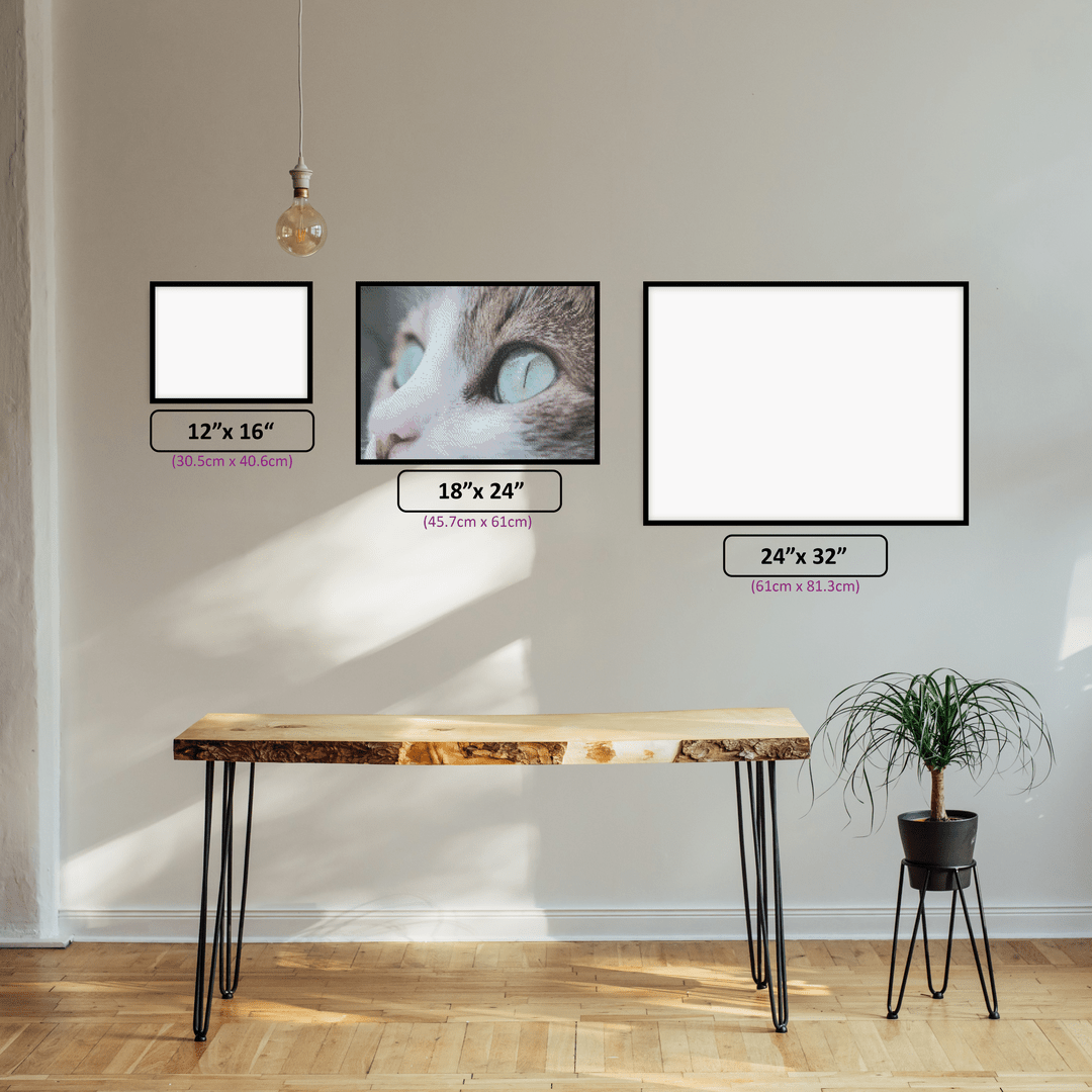 Night Vision diamond painting displayed in a room setting