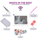 Night Vision diamond painting kit contents shown together