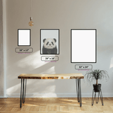 Panda diamond painting displayed in a room setting