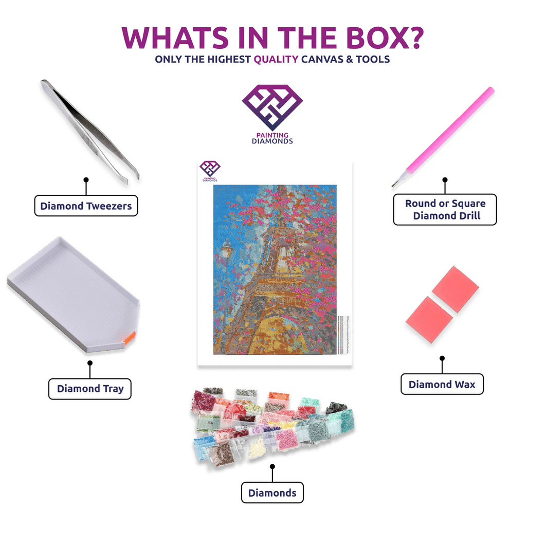 Colourful Eiffel Tower - 5D Diamond Painting Kit