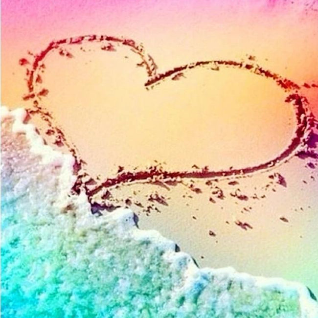 Colourful Love Beach - 5D Diamond Painting Kit