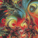 Psychedelic Color Burst artwork shown as a completed diamond painting preview