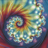 Rainbow Kaleidoscope artwork shown as a completed diamond painting preview