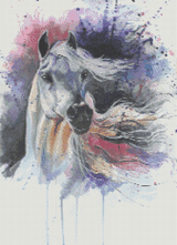 Splashed Equine Spirit artwork shown as a completed diamond painting preview