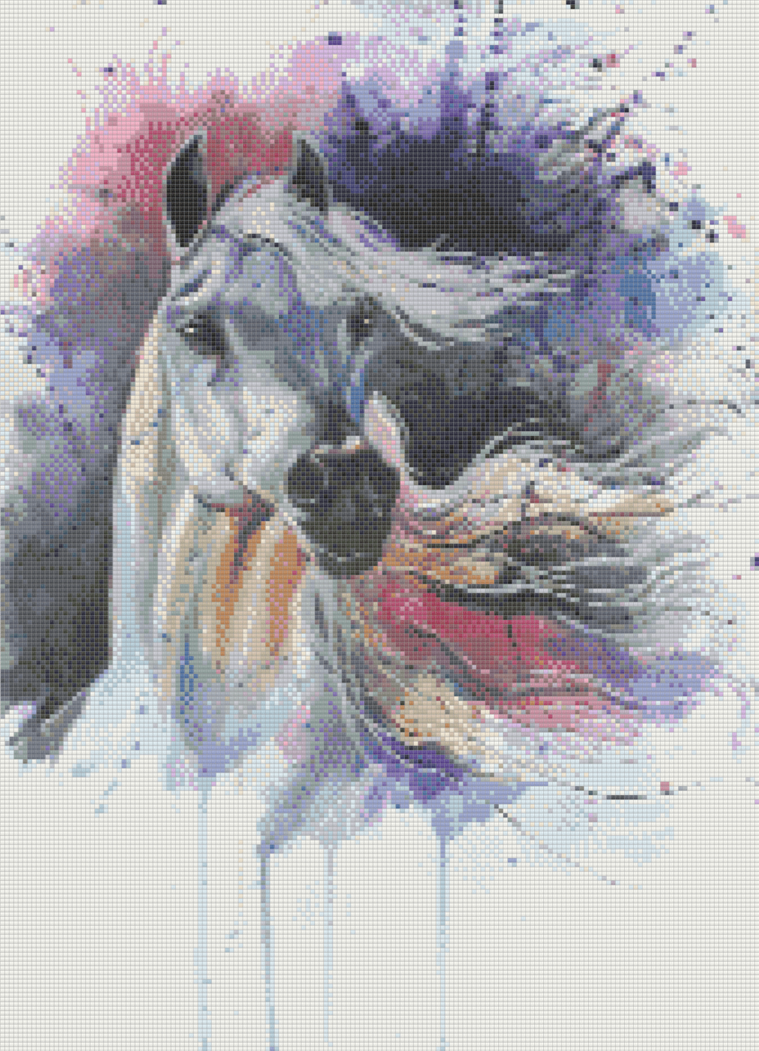Splashed Equine Spirit artwork shown as a completed diamond painting preview