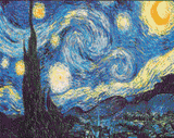 Starry Night artwork shown as a completed diamond painting preview