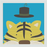 Tiger - Beginner set artwork shown as a completed diamond painting preview